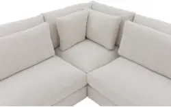 Goossens hoekbank odette wit stof - 8229553-01