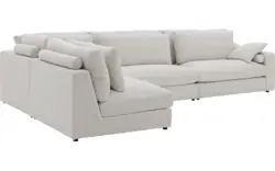 Goossens hoekbank odette wit stof - 8229553-01-gespiegeld