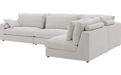 Goossens hoekbank odette wit stof - 8229553-01