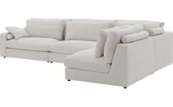 Goossens hoekbank odette wit stof - 8229553-01