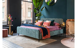 Goossens bedframe attent blauw stof - 8229773-02
