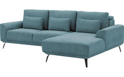 Goossens excellent loungebank princess blauw stof - 8229793-01-gespiegeld