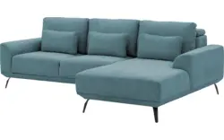 Goossens excellent loungebank princess blauw stof - 8229793-01-gespiegeld