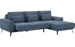 Goossens excellent loungebank princess blauw stof - 8229794-01-gespiegeld