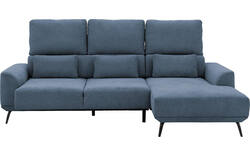 Goossens excellent loungebank princess blauw stof - 8229794-01-gespiegeld