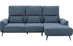 Goossens excellent loungebank princess blauw stof - 8229794-01-gespiegeld