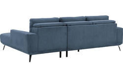 Goossens excellent loungebank princess blauw stof - 8229794-01-gespiegeld
