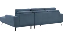 Goossens excellent loungebank princess blauw stof - 8229794-01-gespiegeld