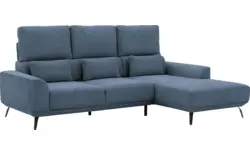 Goossens excellent loungebank princess blauw stof - 8229794-01-gespiegeld
