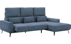 Goossens excellent loungebank princess blauw stof - 8229794-01-gespiegeld