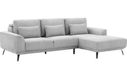 Goossens excellent loungebank princess grijs stof - 8229795-01-gespiegeld