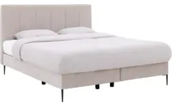 Goossens boxspring ease solid incl matras grijs stof - 8230293-01