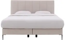 Goossens boxspring ease solid incl matras grijs stof - 8230293-01