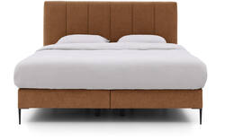 Goossens boxspring ease solid incl matras bruin stof - 8230511-01