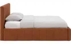 Goossens bedframe carte oranje stof - 8231026-goossens-carte-bedframe-microvezel-08