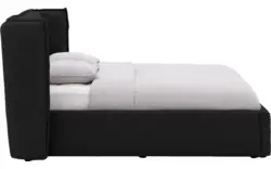 Goossens gestoffeerd bedframe canon zwart stof - 8231854-goossens-canon-bedframe-stof-01