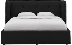 Goossens gestoffeerd bedframe canon zwart stof - 8231854-goossens-canon-bedframe-stof-01