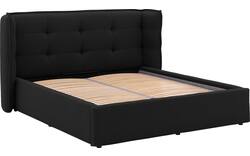 Goossens gestoffeerd bedframe canon zwart stof - 8231854-goossens-canon-bedframe-stof-01