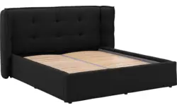 Goossens gestoffeerd bedframe canon zwart stof - 8231854-goossens-canon-bedframe-stof-01