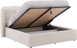 Goossens gestoffeerd bedframe canon beige stof - 8231855-goossens-canon-bedframe-stof-01