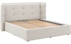 Goossens gestoffeerd bedframe canon beige stof - 8231855-goossens-canon-bedframe-stof-01