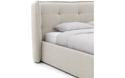 Goossens gestoffeerd bedframe canon beige stof - 8231855-goossens-canon-bedframe-stof-01