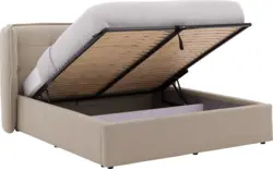 Goossens gestoffeerd bedframe canon bruin stof - 8231856-goossens-canon-bedframe-stof-01