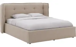 Goossens gestoffeerd bedframe canon bruin stof - 8231856-goossens-canon-bedframe-stof-01