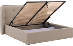 Goossens gestoffeerd bedframe canon bruin stof - 8231856-goossens-canon-bedframe-stof-01