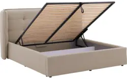Goossens gestoffeerd bedframe canon bruin stof - 8231856-goossens-canon-bedframe-stof-01