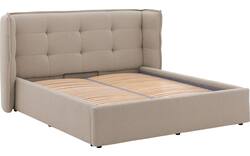 Goossens gestoffeerd bedframe canon bruin stof - 8231856-goossens-canon-bedframe-stof-01