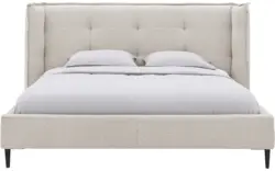 Goossens gestoffeerd bedframe octaaf beige stof - 8232570-goossens-octaaf-bedframe-stof-01