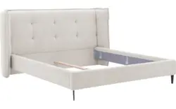 Goossens gestoffeerd bedframe octaaf beige stof - 8232570-goossens-octaaf-bedframe-stof-01