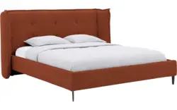 stof boucle oranjerood