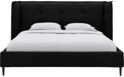 Goossens gestoffeerd bedframe octaaf zwart stof - 8232577-goossens-octaaf-bedframe-stof-01