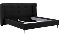 Goossens gestoffeerd bedframe octaaf zwart stof - 8232577-goossens-octaaf-bedframe-stof-01