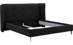 Goossens gestoffeerd bedframe octaaf zwart stof - 8232577-goossens-octaaf-bedframe-stof-01