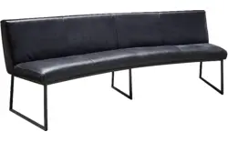 Goossens excellent eetkamerbank tom zwart leer - 8232828-01