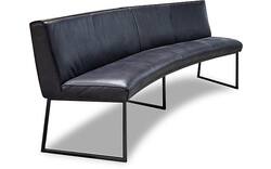 Goossens excellent eetkamerbank tom zwart leer - 8232828-02