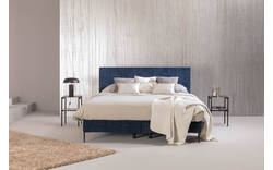 Goossens boxspring ease one incl matras blauw stof - 8230503-01