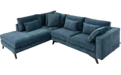 Goossens hoekbank chambre blauw stof - 8233695-gespiegeld-02