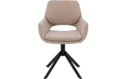 Goossens eetkamerstoel daisy beige stof - 8234673-goossens-daisy-eetkamerstoel-stof-bruin-01