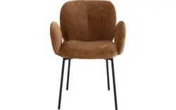 Goossens basic eetkamerstoel eller bruin stof - 8234683-goossens-eller-eetkamerstoel-stof-bruin-01