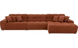 Goossens excellent loungebank kubus bruin stof - 8234719-gespiegeld-11