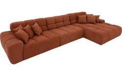 Goossens excellent loungebank kubus bruin stof - 8234719-gespiegeld-11