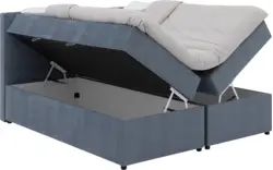 Goossens basic boxspring compleet store storage box blauw stof - 8234799-goossens-basic-store-storage-box-boxspring-compleet-stof-01