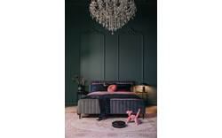 Goossens bedframe attent blauw stof - 8235537-01