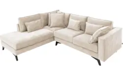 Goossens hoekbank chambre beige stof - 8235581-goossens-chambre-bank-stof-bruin-01