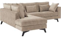 Goossens hoekbank chambre beige stof - 8235596-goossens-chambre-bank-stof-bruin-01