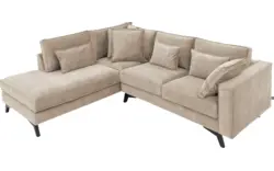 Goossens hoekbank chambre beige stof - 8235596-goossens-chambre-bank-stof-bruin-01